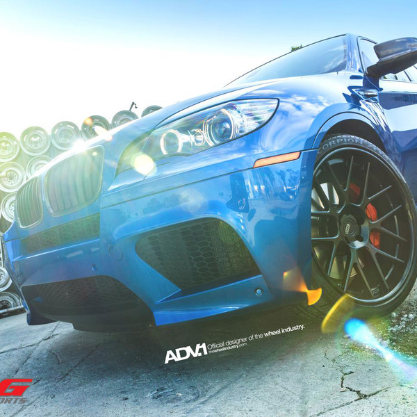 Custom Front Bumper on Blue BMW X6M - Photo by ADV.1