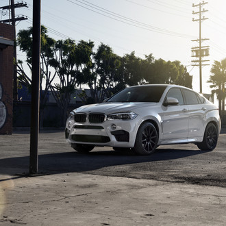 Custom Front Bumper on White BMW X6 - Photo by Zito Wheels