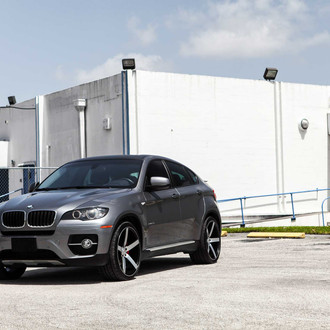 Gray Metallic BMW X6 with Custom Front Bumper Cover - Photo by Vossen