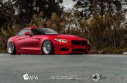 Satin Red Chrome BMW Z4 with Custom Parts Living a Low Life