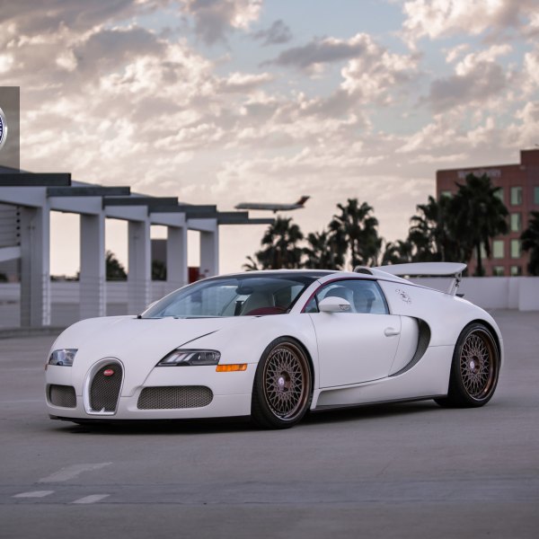 Chrome Mesh Grille on White Bugatti Veyron - Photo by HRE Wheels