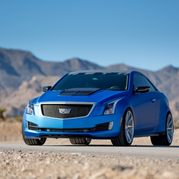Cadillac ATS-V Coupe On Staggered Set of Vossens - Photo by Vossen