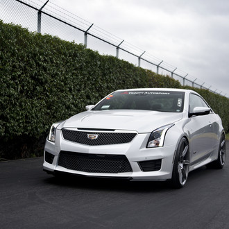 White Cadillac ATS with Chrome Mesh Grille - Photo by Zito Wheels