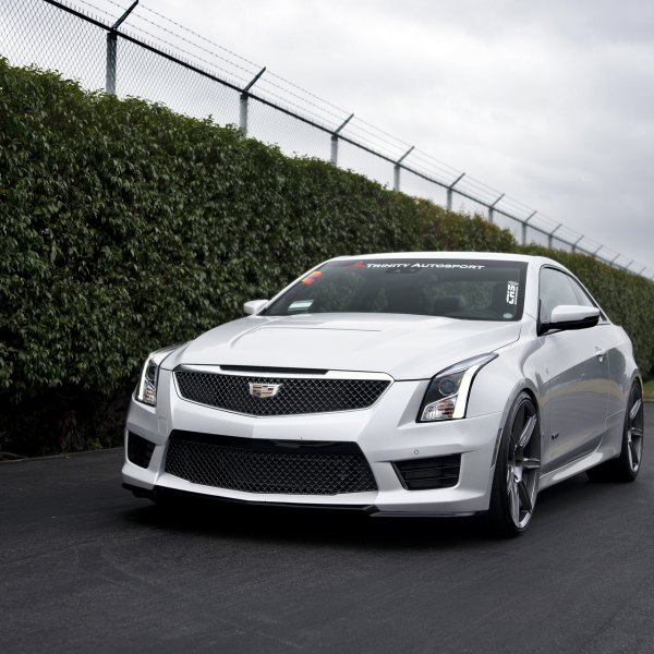 White Cadillac ATS with Chrome Mesh Grille - Photo by Zito Wheels