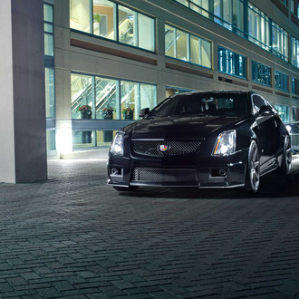 Black Cadillac CTS with Custom Front Bumper - Photo by Vossen
