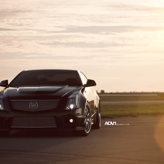Black Cadillac CTS with Custom Chrome Mesh Grille - Photo by ADV.1