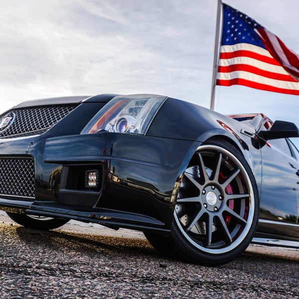 Black Cadillac CTS with Chrome Mesh Grille - Photo by Concept One