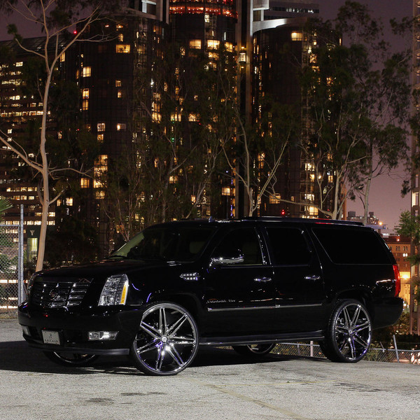 Black Cadillac Escalade on Chrome Lexani Wheels - Photo by Lexani