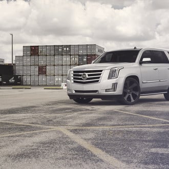 Black and Machined DUB Rims on Cadillac Escalade - Photo by DUB