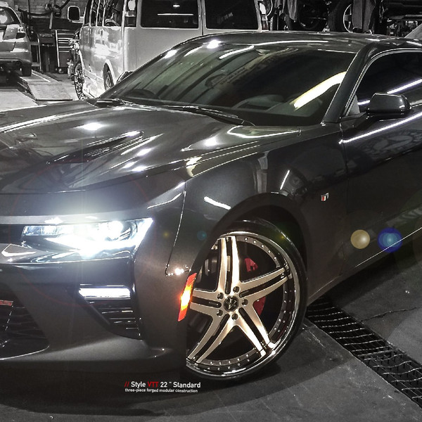 Custom Front Bumper on Black Chevy Camaro SS - Photo by Vellano