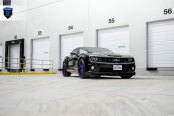 Mean Black Camaro on Purple Rohana Rims Boasts Purple Elements