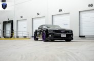 Mean Black Camaro on Purple Rohana Rims Boasts Purple Elements