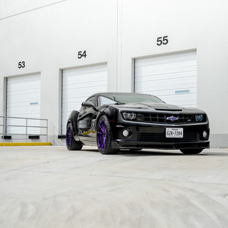 Dark Smoke Halo Headlights on Black Chevy Camaro - Photo by Rohana Wheels