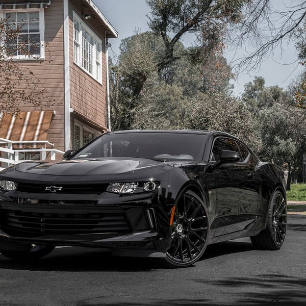 Black Chevy Camaro with Custom Front Bumper - Photo by Forgiato