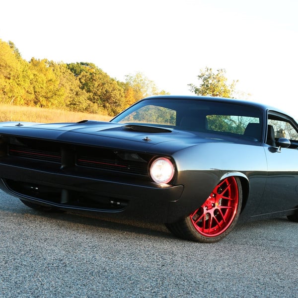 Custom Hood with Air Vents on Black Chevy Camaro - Photo by Roadster Shop