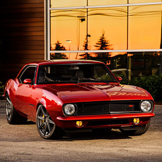 Red Chevy Camaro RS with Blacked Out Mesh Grille - Photo by Roadster Shop