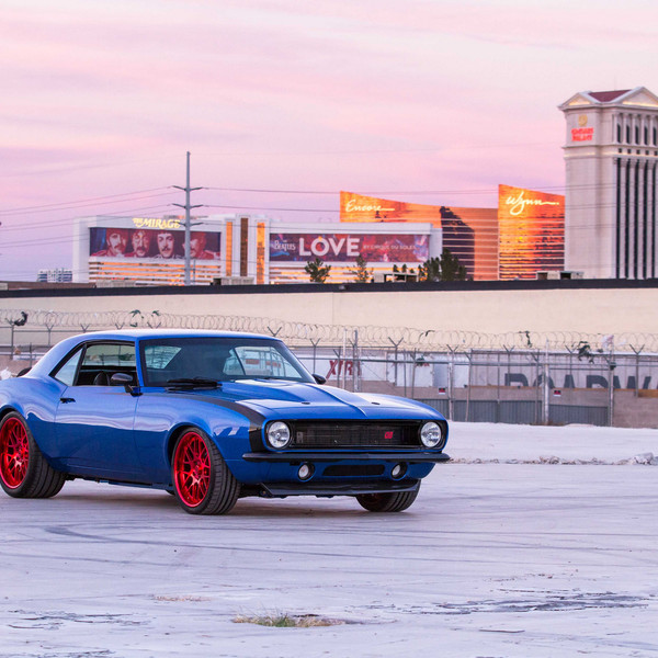Custom Blue Chevy Camaro with Red Accents - Photo by Jimmy Crook