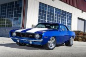 An All Time Great Classics: Blue Chevy Camaro Boasting Classic White Stripes