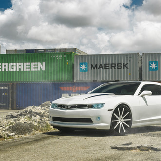 Black Top Camaro on White Custom Wheels By XO Luxury