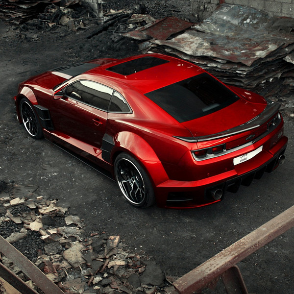 Unreal Ultra Widebody Camaro on Huge Sport Wheels - Photo by Chrome & Carbon
