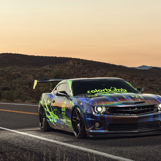 Colorful Chevy Camaro with Aftermarket Grille - Photo by Rohana