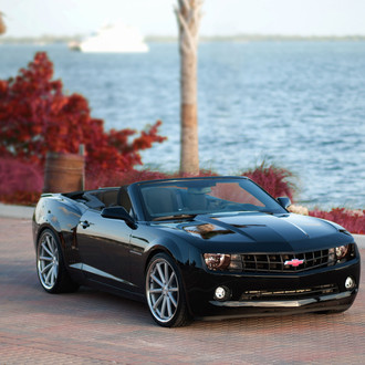 Custom Black Convertible Chevy Camaro - Photo by Vossen