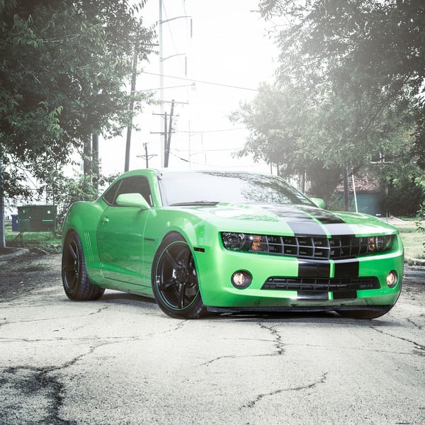 Custom Green and Black Chevy Camaro - Photo by Vossen