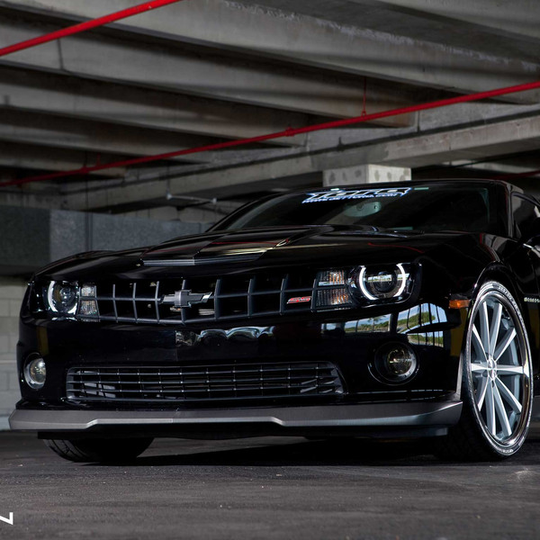 Black Chevy Camaro with Custom Body Kit - Photo by Vossen
