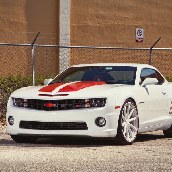 Custom White Chevy Camaro SS with Red Accents - Photo by Vossen