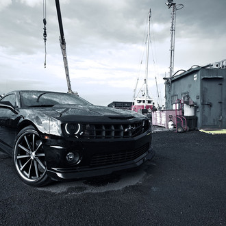 Halo Headlights Giving Custom Black Chevy Camaro Beasty Look