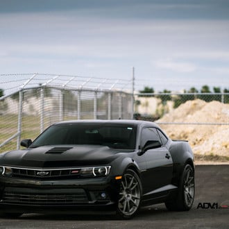 Custom Hood with Air Vents on Black Chevy Camaro - Photo by ADV.1