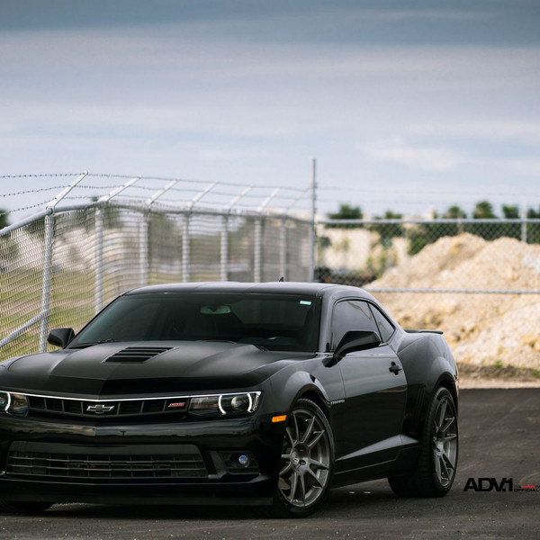 Custom Hood with Air Vents on Black Chevy Camaro - Photo by ADV.1