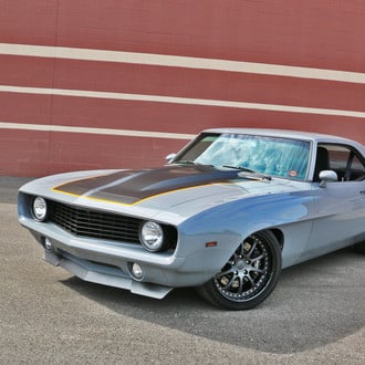 Front Bumper with Fog Lights on Gray Chevy Camaro - Photo by Forgeline Motorsports