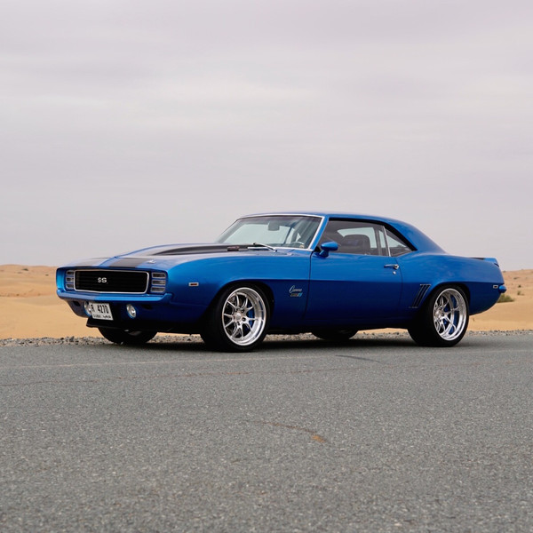 Blue Chevy Camaro SS with Custom Front Bumper - Photo by Forgeline Motorsports