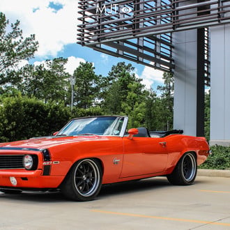 Custom Front Lip on Red Convertible Chevy Camaro SS - Photo by Forgeline Motorsports
