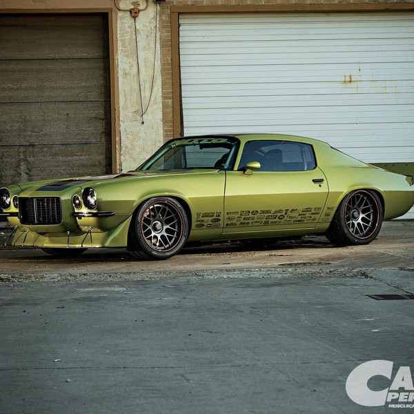 Custom Green Debadged Chevy Camaro - Photo by Forgeline Motorsports