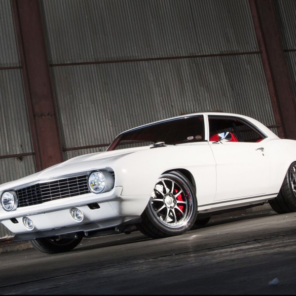 White Chevy Camaro with Chrome Billet Grille - Photo by Forgeline Motorsports