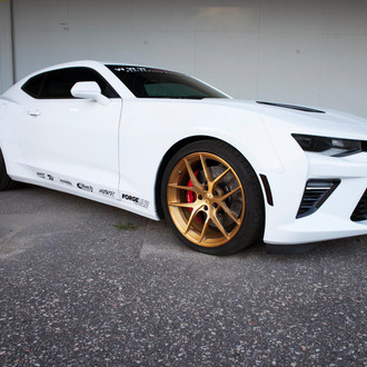 Custom Lowered White Chevy Camaro - Photo by Forgeline Motorsports