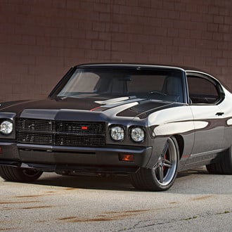 Aftermarket Hood on Black Chevy Chevelle - Photo by Forgeline Motorsports