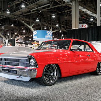 Custom Red Chevy II Showing Off BFGoodrich Tires