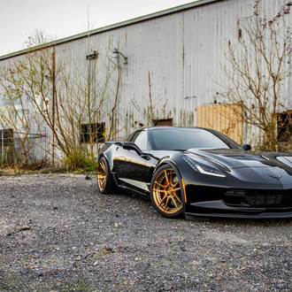 Black Corvette Z06 on Gold ADV.1 Concave Wheels