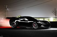 Sleek Muscle: Enhanced Black Chevy Corvette