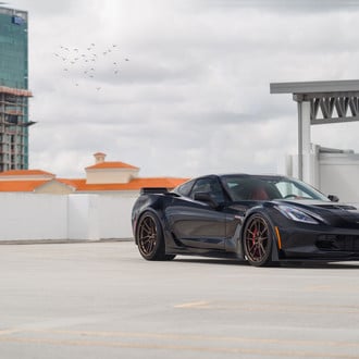 Iconic Black Chevy Corvette with Aftermarket Parts