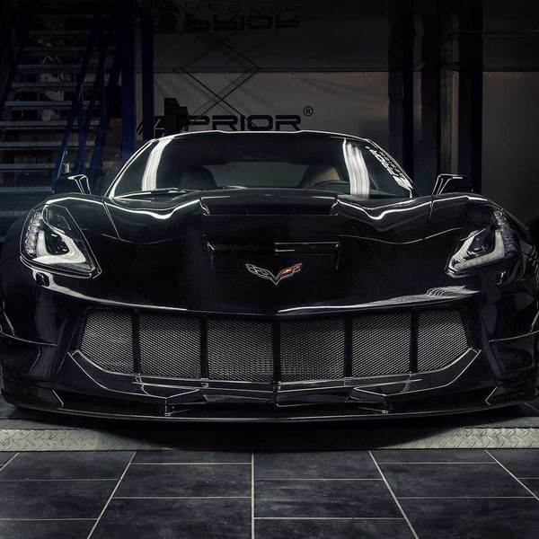 Corvette C7 With Custom Mesh Grille - Photo by Prior Design