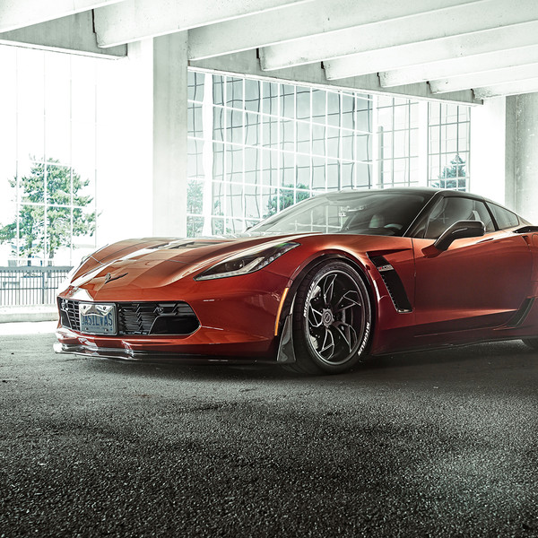 Custom Orange Chevy Corvette Z06 on Michelin Tires - Photo by Brixton Forged Wheels