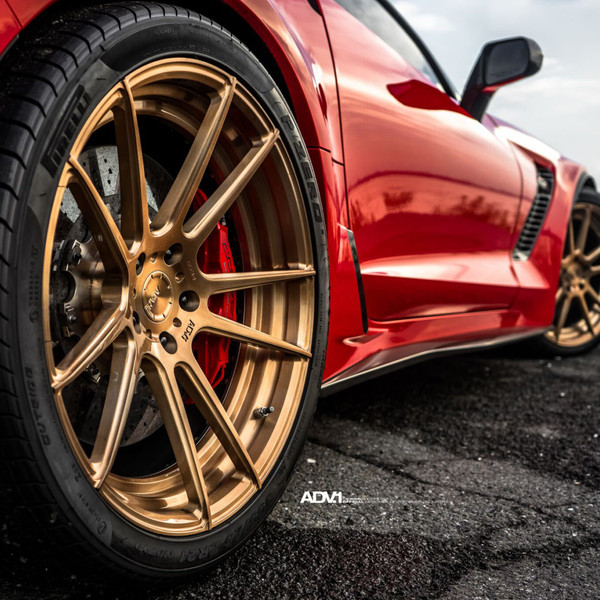 Red Z06 Corvette on Bronze ADV.1 Custom Rims - Photo by ADV.1