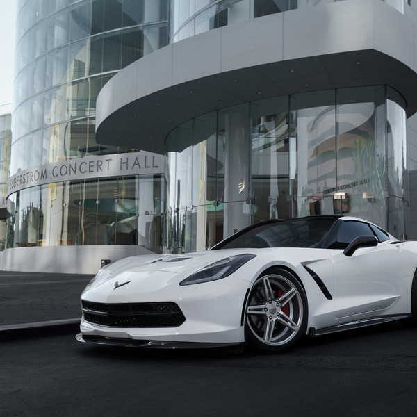 Beautiful White Corvette C7 Stingray With MagnaFlow Exhaust - Photo by TSW