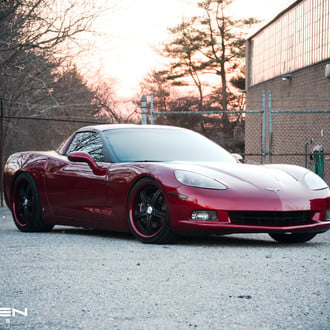 Custom Cherry Red Corvette Attention Stealer