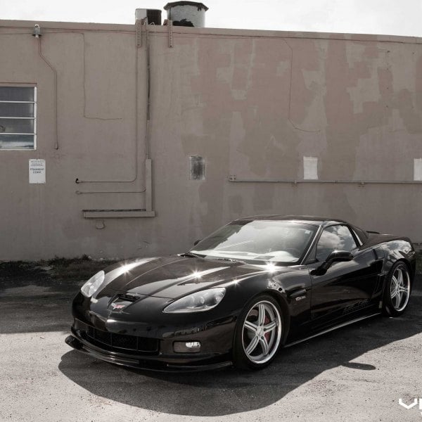 Black Chevy Corvette Z06 with Custom Body Kit - Photo by Vossen