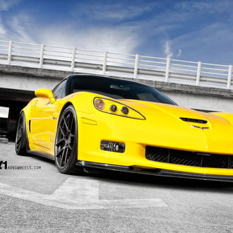 Yellow Chevy Corvette with Carbon Fiber Front Lip - Photo by ADV.1